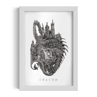 Fehér keret kép Krakkó Fekete és fehér