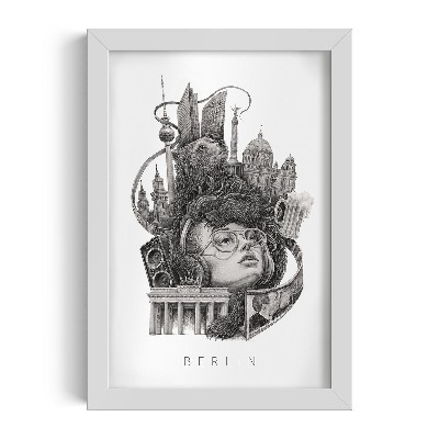 Fehér keret kép Berlin Fekete-fehér