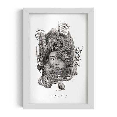 Fehér keret kép Tokió Fekete-fehér