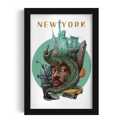 Fekete keretes kép New York