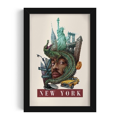 Fekete keretes kép New York szüreti kiadás