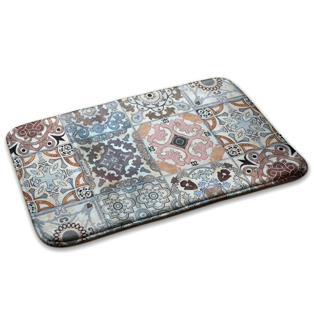 Gyerek szőnyeg Virágos és geometrikus motívumokkal díszített csempe