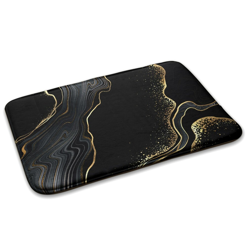 Szőnyeg Absztrakt motívum fekete és arany vonalakkal