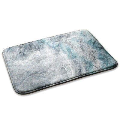 Konyhai szőnyeg Márványos minta a szürke és a kék árnyalataiban