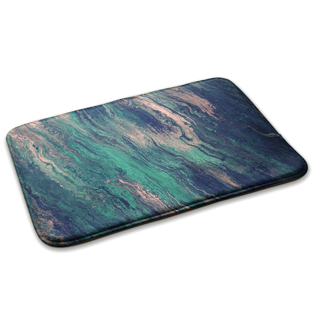 Konyhai szőnyeg Zöld és kék márványhullámok