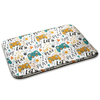 Konyhai szőnyeg Játékvezérlők és „Let's Play” feliratok