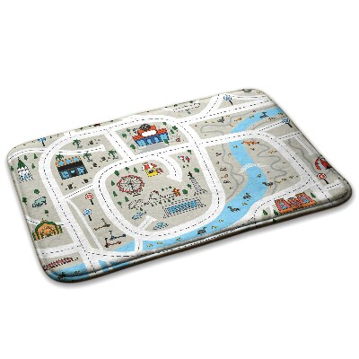 Szőnyeg Utcai városrajz folyóval