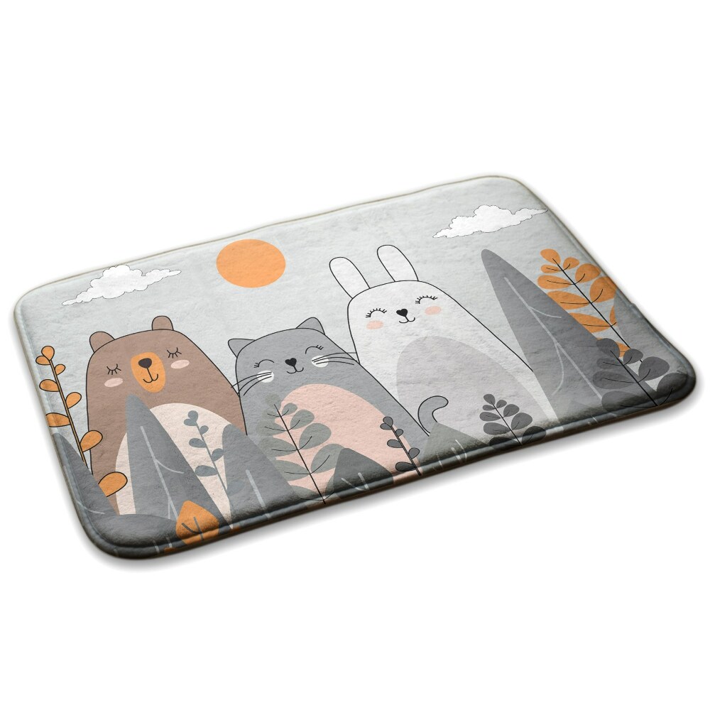 Szőnyeg Medve macska és nyúl az erdőben