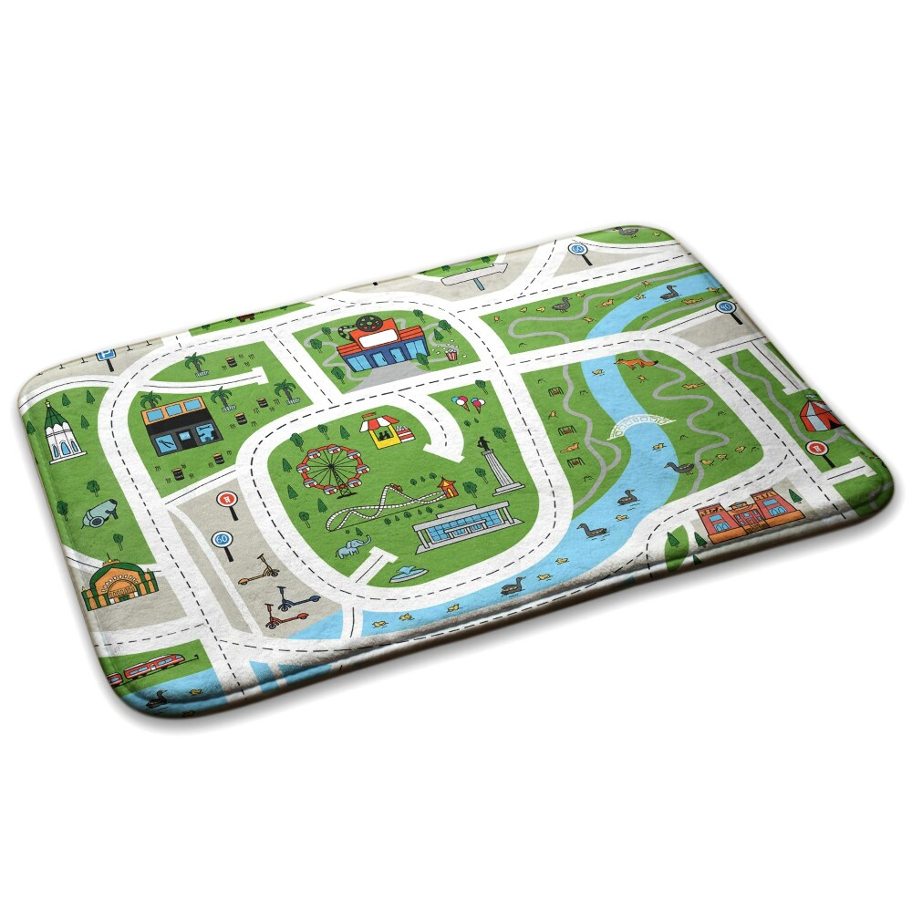 Szőnyeg Városi motívum utakkal és épületekkel