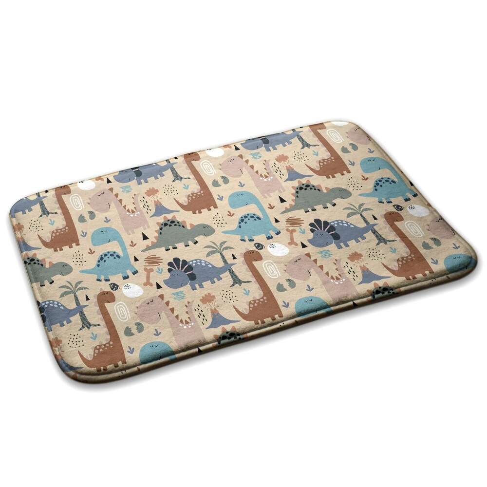 Konyhai szőnyeg Színes dinoszauruszok bézs háttéren