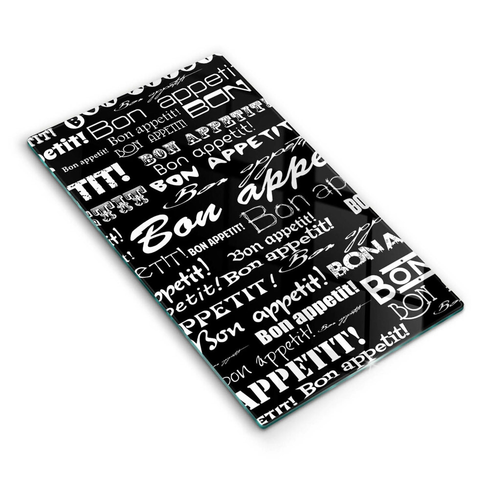Üveg vágódeszka Konyha felirat Bon appetit