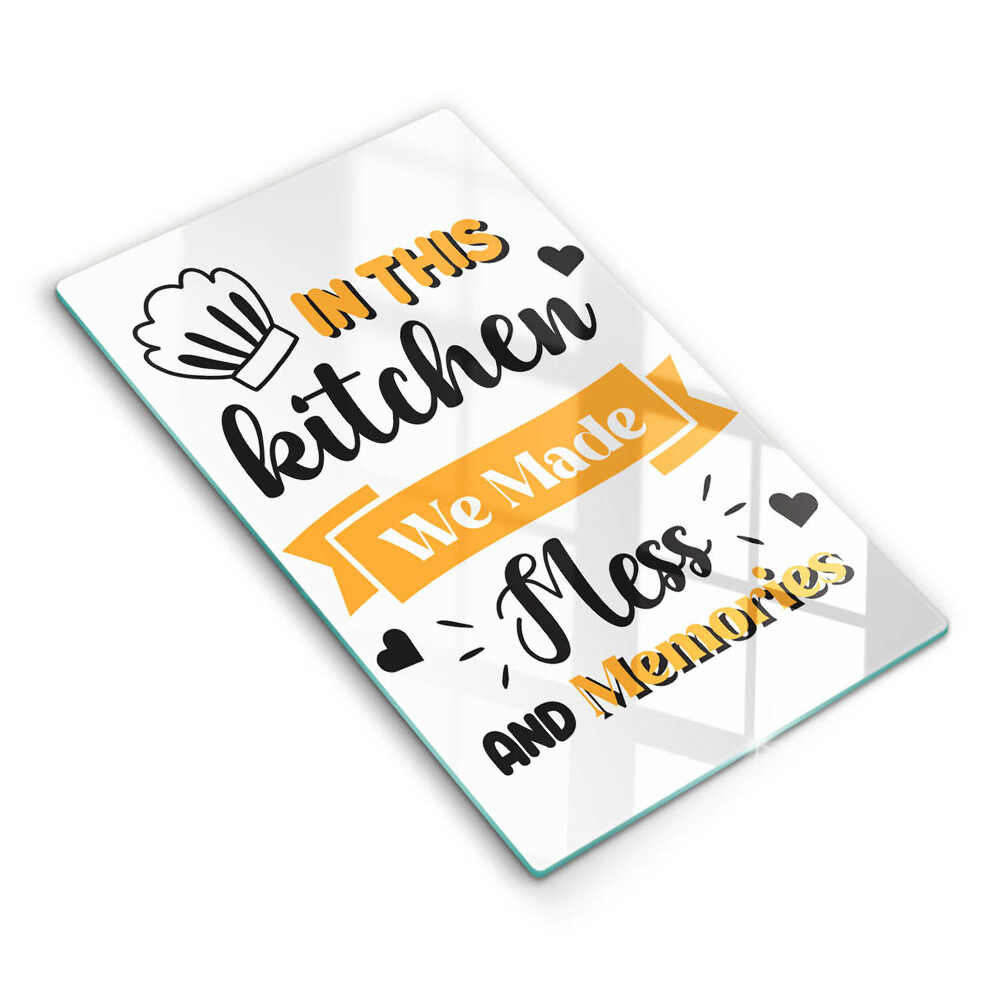 Üveg vágódeszka Ebben a konyhában rendetlenséget és emlékeket csináltunk