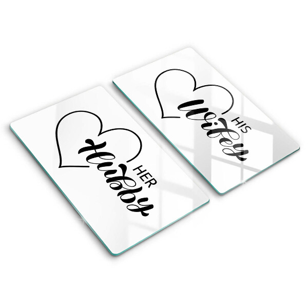 Edzett üveg vágódeszka Felirat, mondat, minta 2 darab