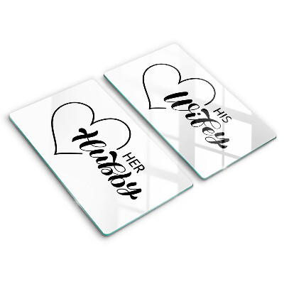 Edzett üveg vágódeszka Felirat, mondat, minta 2 darab