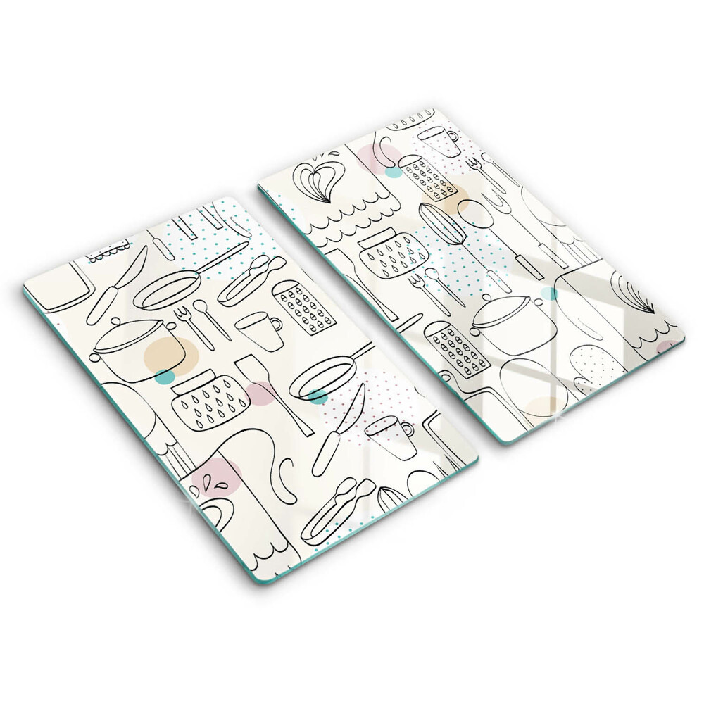 Üveg vágódeszka Konyhai kiegészítők 2 darab