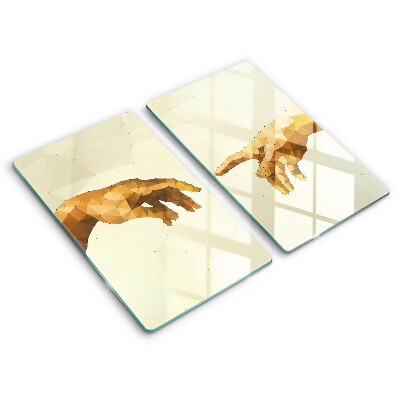 Üveg vágódeszka Teremtés Ádám keze 2 darab