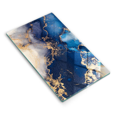 Üveg vágódeszka fényképpel Elegáns háttér és arany