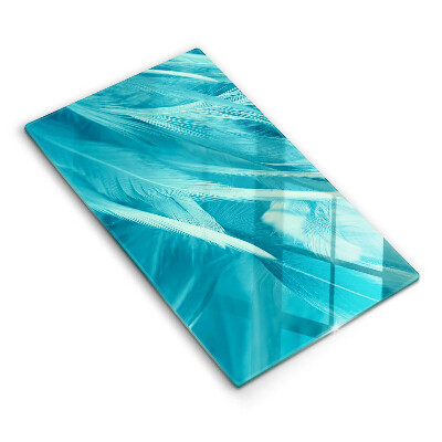 Üveg vágódeszka fényképpel Finom tollak