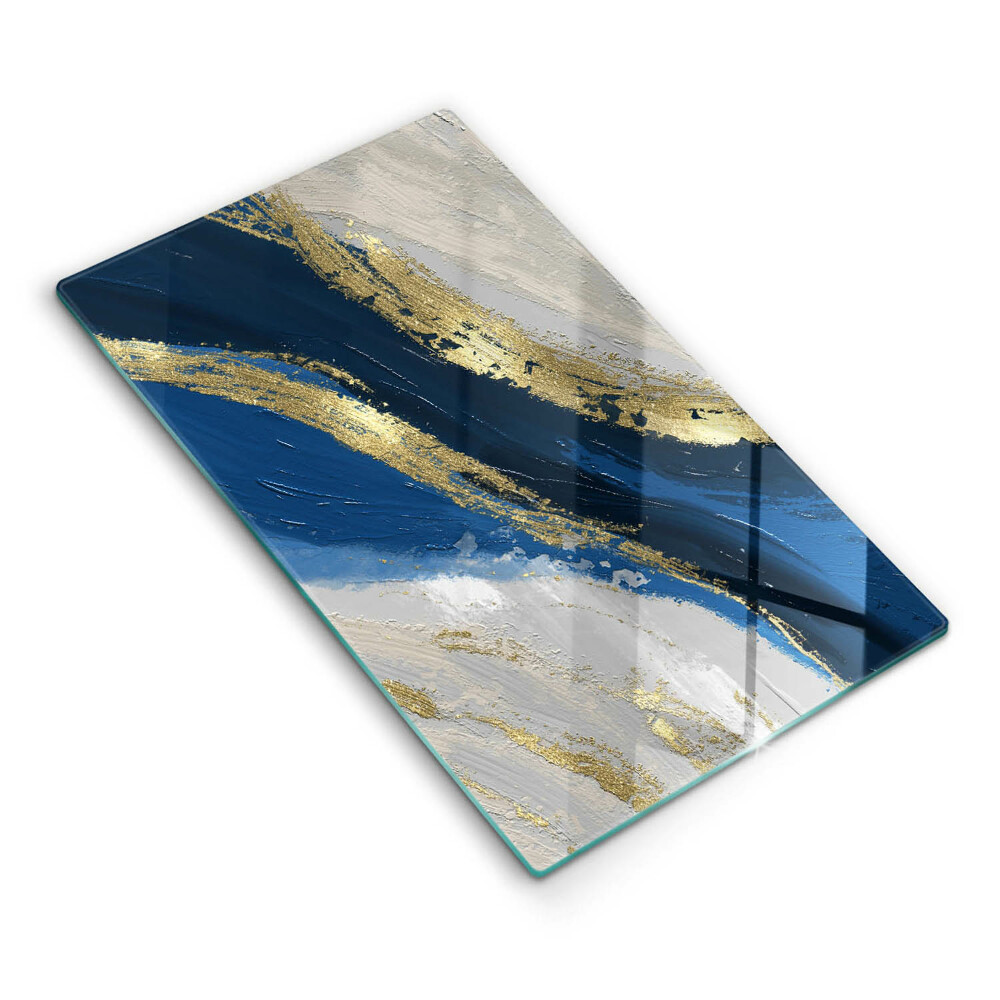 Üveg vágódeszka fényképpel Textúra arannyal