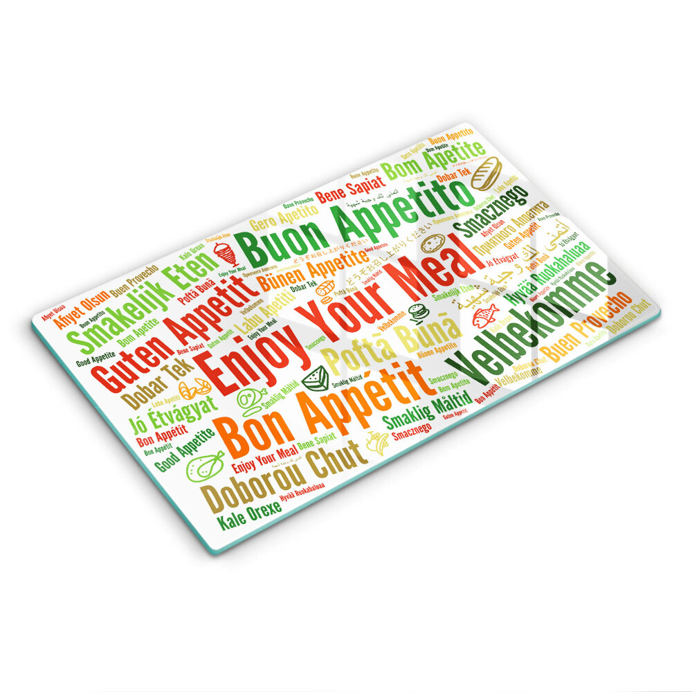 Üveg vágódeszka Nyelves felirat