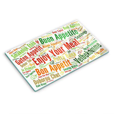 Üveg vágódeszka Nyelves felirat