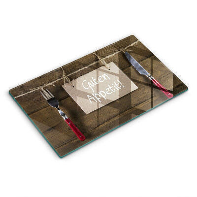 Üveg vágódeszka deszkák Guten Apetit felirat