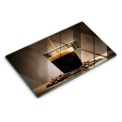 Üveg vágódeszka Pohár és kávébab