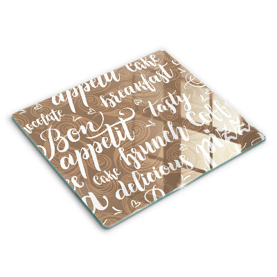 Edzett üveg vágódeszka 60x52 cm Jó étvágyat felirat