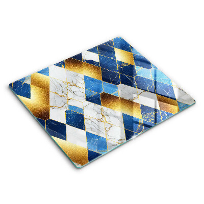 Edzett üveg vágódeszka 60x52 cm Arany rombuszmárvány