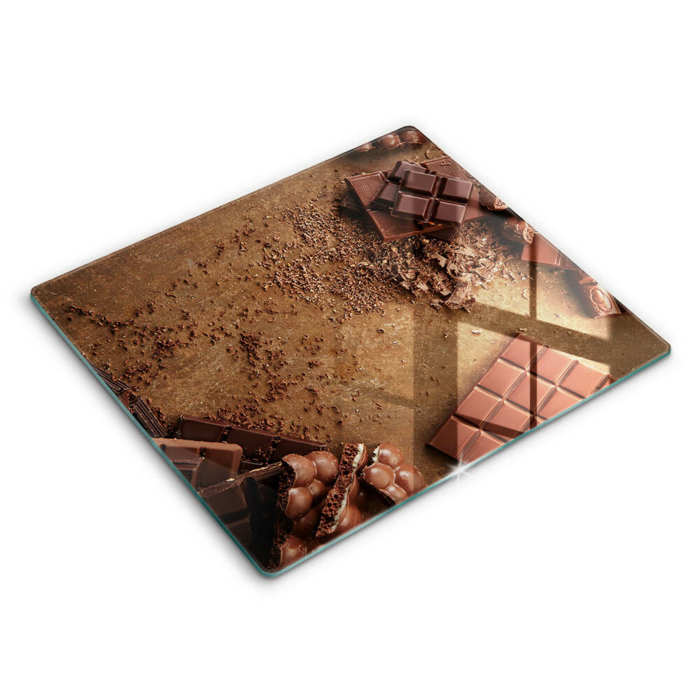 Edzett üveg vágódeszka 60x52 cm Cukorkás csokoládé