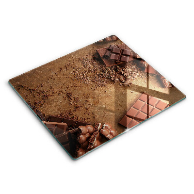 Edzett üveg vágódeszka 60x52 cm Cukorkás csokoládé