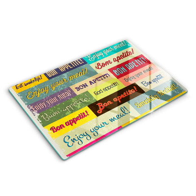 Üveg vágódeszka fényképpel 80x52 cm Nyelves betűk