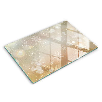 Üveg vágódeszka fényképpel 80x52 cm Hópelyhek