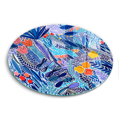 Üveg vágódeszka fényképpel kerek Festett rét