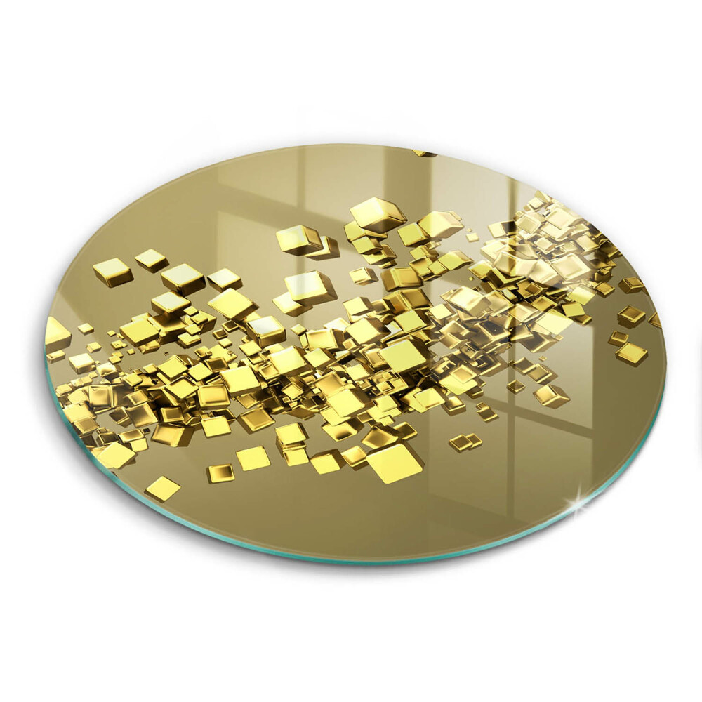 Üveg vágódeszka fényképpel kerek Absztrakt 3D geometria