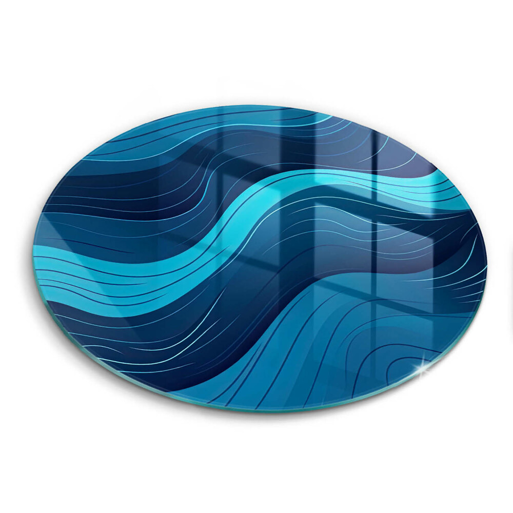 Üveg vágódeszka kerek Absztrakt hullámok