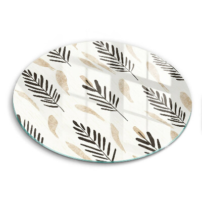 Üveg vágódeszka kerek Boho növények