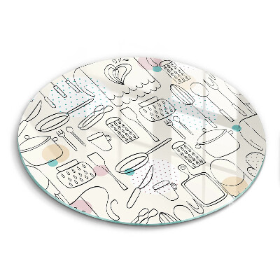 Üveg vágódeszka kerek Konyhai kiegészítők