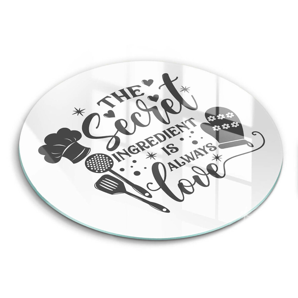 Üveg vágódeszka fényképpel kerek Felirat, mondat