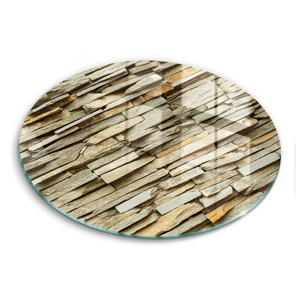 Üveg vágódeszka fényképpel kerek Díszes kövek