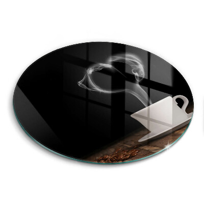 Edzett üveg vágódeszka kerek Kávéscsésze szív