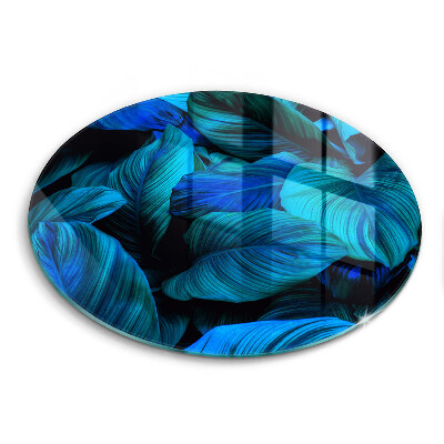 Edzett üveg vágódeszka kerek Dzsungel levelek