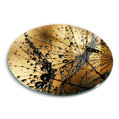 Edzett üveg vágódeszka kerek Harmat és fúvókák