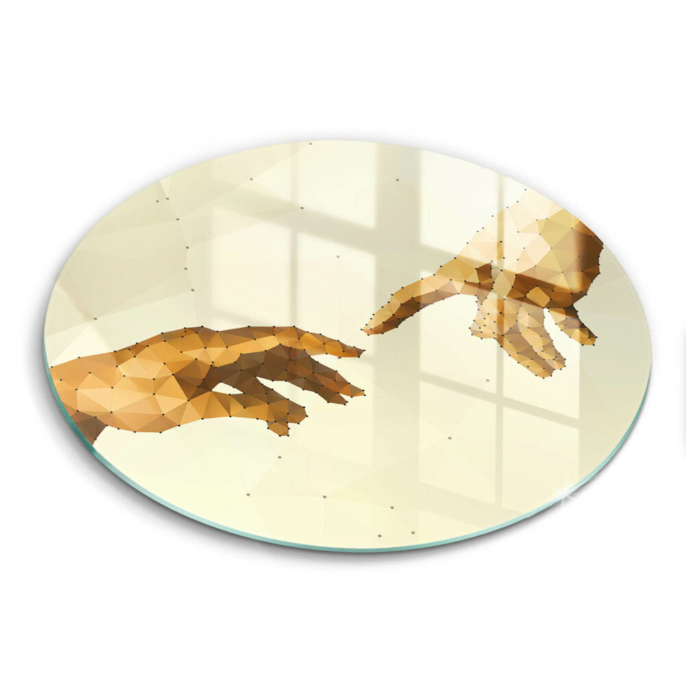 Edzett üveg vágódeszka kerek Ádám kezének megalkotása