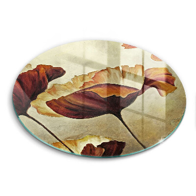 Üveg vágódeszka fényképpel kerek Festett boho virágok