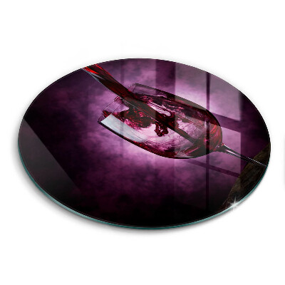 Üveg vágódeszka fényképpel kerek Borospohár