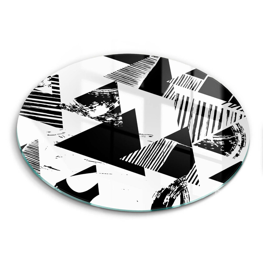 Edzett üveg vágódeszka kerek Geometrikus háromszögek