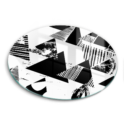 Edzett üveg vágódeszka kerek Geometrikus háromszögek