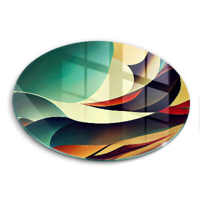 Üveg vágódeszka fényképpel kerek Absztrakt formák