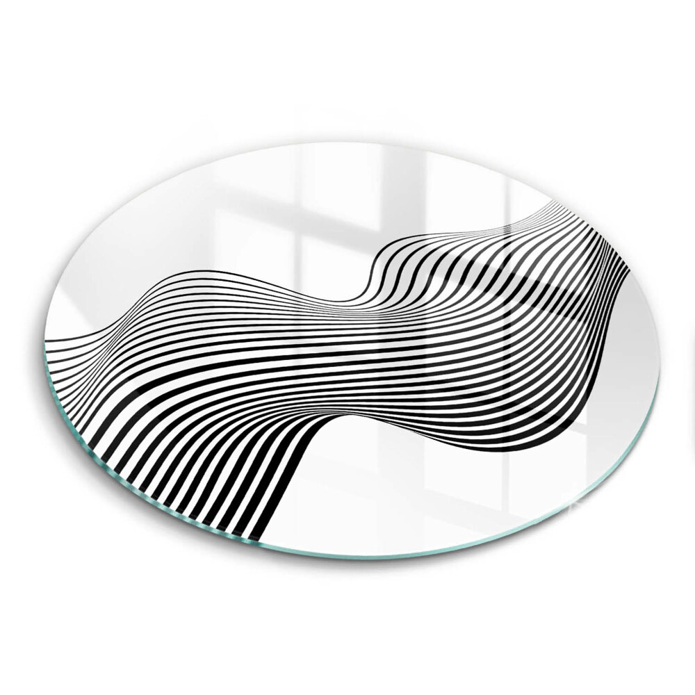 Üveg vágódeszka fényképpel kerek Lineáris absztrakció